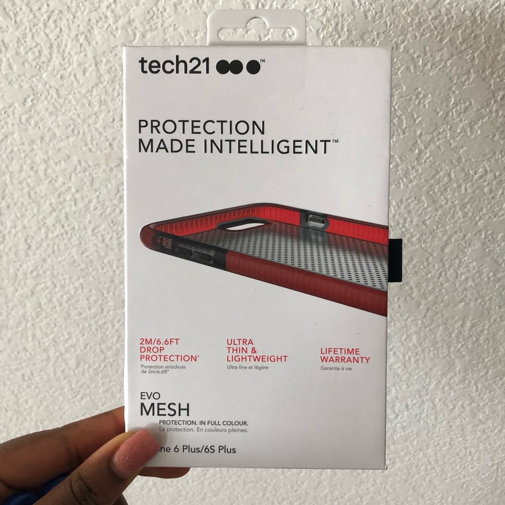 Tech21 Evo Mesh Phone Protector for iPhone 6Plus 6S Plus in Smokey Red $45.00